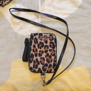 kate spade Leopard Print Crossbody Phone Pouch - Brown/Black